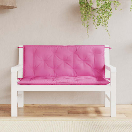 VidaXL Gartenbankauflagen 2 Stück 120x50x7 cm Stoff rosa
