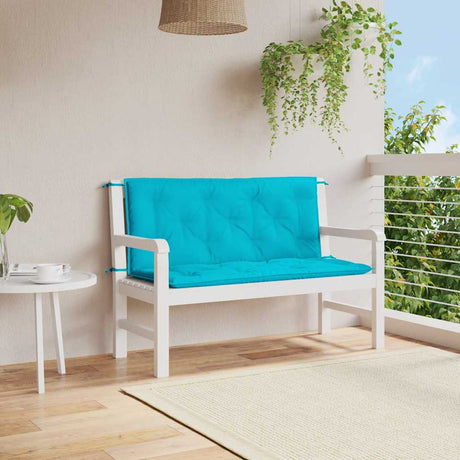 Vidaxx Gartenbankauflagen 2 Stk. 120x50x7 cm Stoff Türkis
