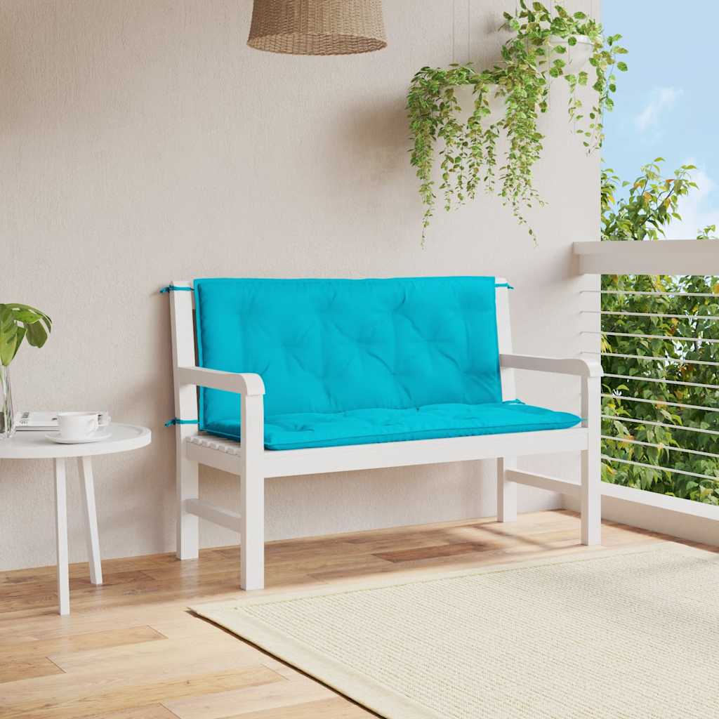 Vidaxx Gartenbankauflagen 2 Stk. 120x50x7 cm Stoff Türkis