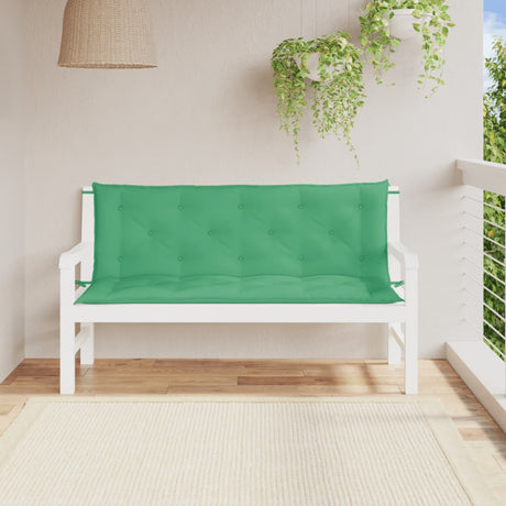 Vidaxx Gartenbankauflagen 2 Stück 150x50x7 cm Oxford-Stoff grün