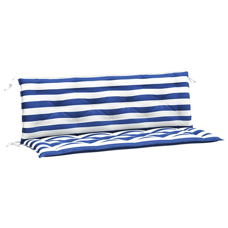 Vidaxx Gartenbankauflagen 2 Stück gestreift 150x50x7 cm Stoff weiß und blau