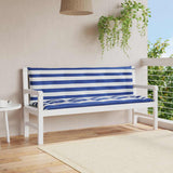 Vidaxx Gartenbankauflagen 2 Stück gestreift 150x50x7 cm Stoff weiß und blau