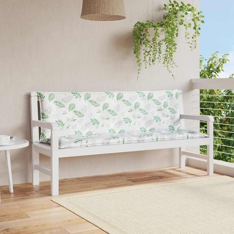 Vidaxx Gartenbankauflagen 2 Stück Blattmuster 150x50x7 cm Stoff