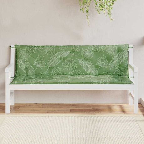 Vidaxx Gartenbankauflagen 2 Stück Blattmuster 150x50x7 cm Stoff