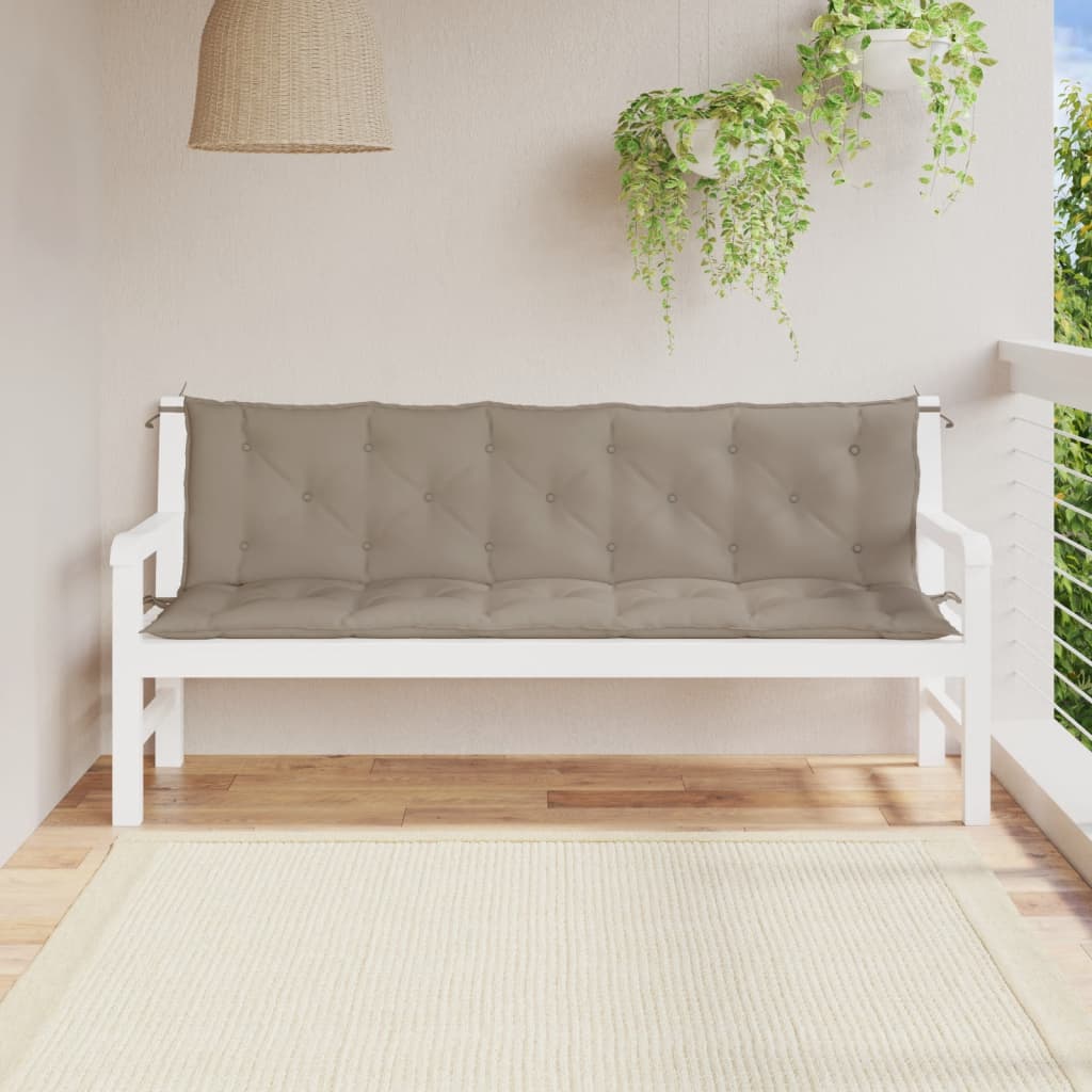 Vidaxx Gartenbankauflagen 2 Stk. 180x50x7 cm Oxford-Stoff Taupe