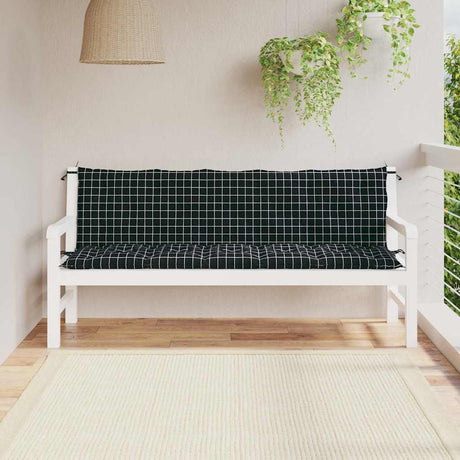 VidaXL Gartenbankauflagen 2 Stk. Oxford-Stoff Rautenmuster Schwarz
