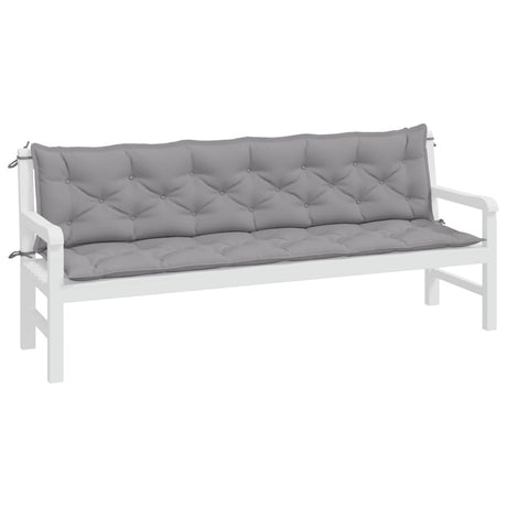 Vidaxx Gartenbankauflagen 2 Stück 200x50x7 cm Oxford-Stoff grau