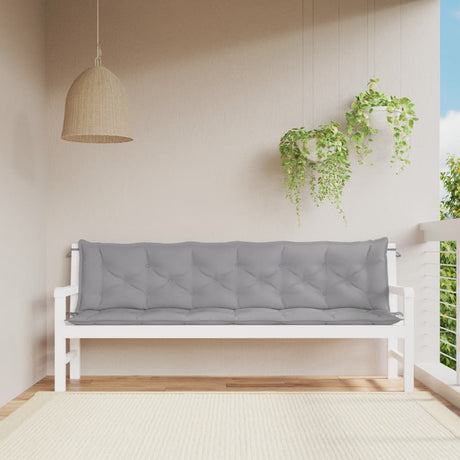 Vidaxx Gartenbankauflagen 2 Stück 200x50x7 cm Oxford-Stoff grau