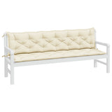 Vidaxx Gartenbankauflagen 2 Stk. 200x50x7 cm Oxford-Stoff cremeweiß