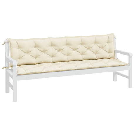 Vidaxx Gartenbankauflagen 2 Stk. 200x50x7 cm Oxford-Stoff cremeweiß