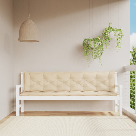 Vidaxx Gartenbankauflagen 2 Stück 200x50x7 cm Oxford-Stoff beige