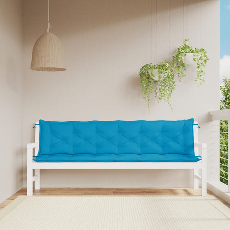 Vidaxx Gartenbankauflagen 2 Stk. 200x50x7 cm Oxford-Stoff Hellblau