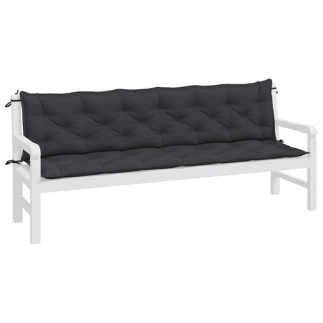 Vidaxx Gartenbankauflagen 2 Stk. 200x50x7 cm Oxford-Stoff schwarz