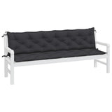 Vidaxx Gartenbankauflagen 2 Stk. 200x50x7 cm Oxford-Stoff schwarz
