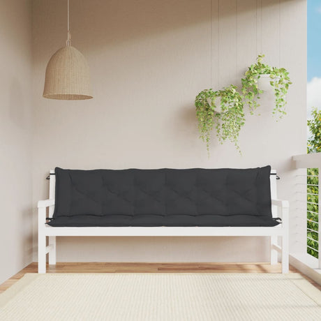Vidaxx Gartenbankauflagen 2 Stk. 200x50x7 cm Oxford-Stoff schwarz