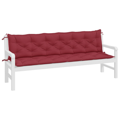 Vidaxx Gartenbankauflagen 2 Stk. 200x50x7 cm Oxford-Stoff weinrot