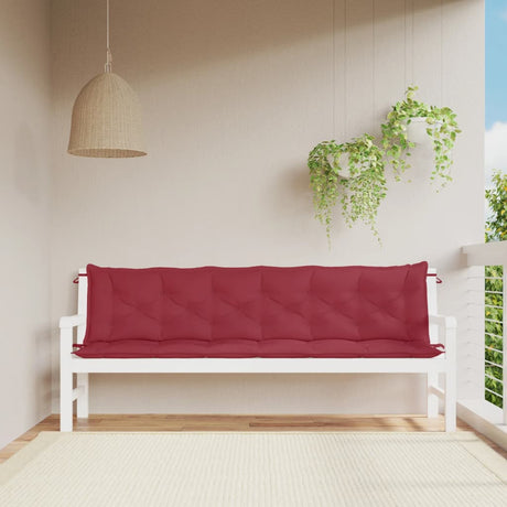 Vidaxx Gartenbankauflagen 2 Stk. 200x50x7 cm Oxford-Stoff weinrot