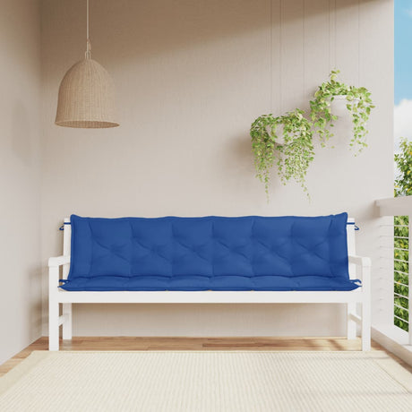 Vidaxx Gartenbankauflagen 2 Stück 200x50x7 cm Oxford-Stoff blau