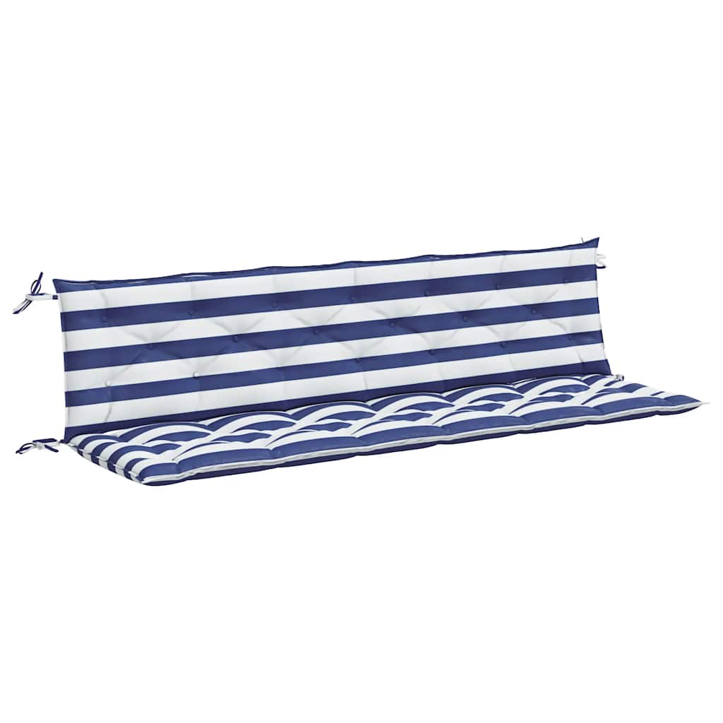 Vidaxx Gartenbankauflagen 2 Stück gestreift 200x50x7 cm Stoff weiß und blau
