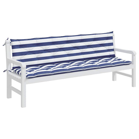 Vidaxx Gartenbankauflagen 2 Stück gestreift 200x50x7 cm Stoff weiß und blau