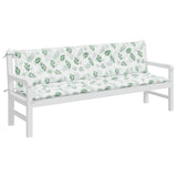 VidaXL Gartenbankkissen 2 Stück Blattmuster 200x50x7 cm Stoff