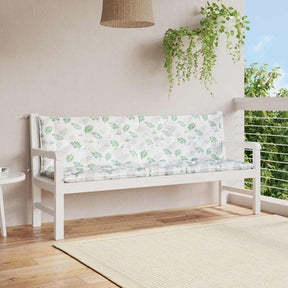 VidaXL Gartenbankkissen 2 Stück Blattmuster 200x50x7 cm Stoff