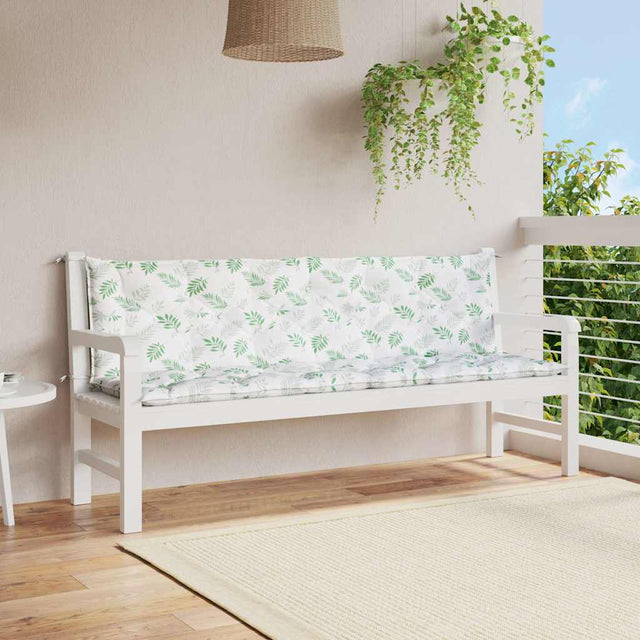 VidaXL Gartenbankkissen 2 Stück Blattmuster 200x50x7 cm Stoff