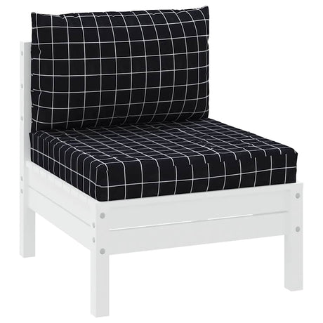 VidaXL Palettenkissen 2 Stk. Rautenmuster Oxford-Stoff Schwarz