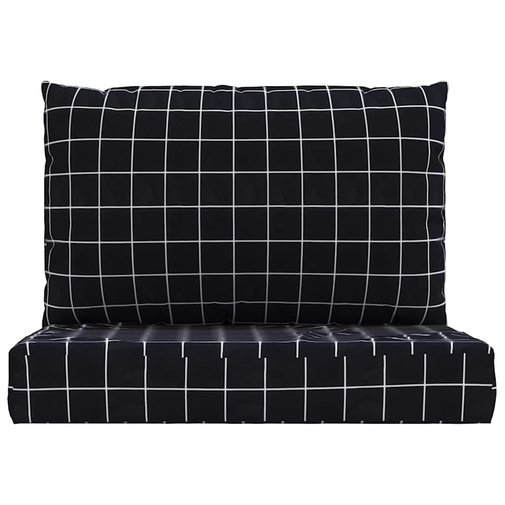 VidaXL Palettenkissen 2 Stk. Rautenmuster Oxford-Stoff Schwarz