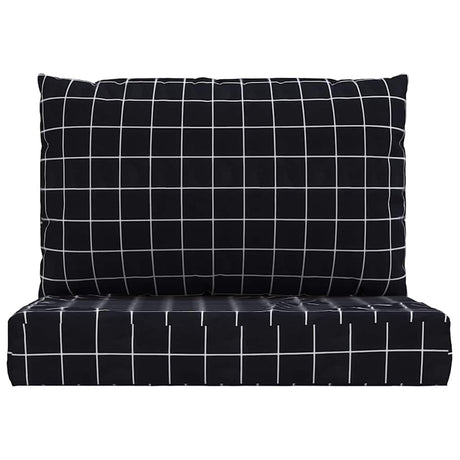 VidaXL Palettenkissen 2 Stk. Rautenmuster Oxford-Stoff Schwarz