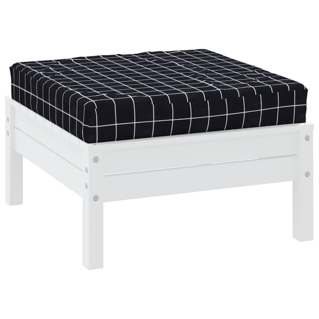 VidaXL Palettenkissen kariert 60x60x8 cm Oxford-Stoff schwarz