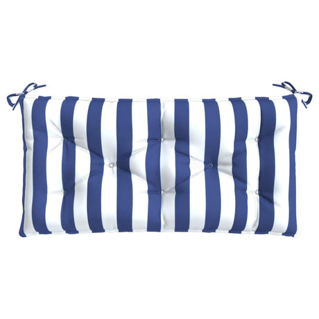 Vidaxl tuinbankkussen gestreept 110x50x7 cm stof wit en blauw