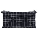 VidaXL Gartenbankauflage Rautenmuster 110x50x7 cm Stoff schwarz