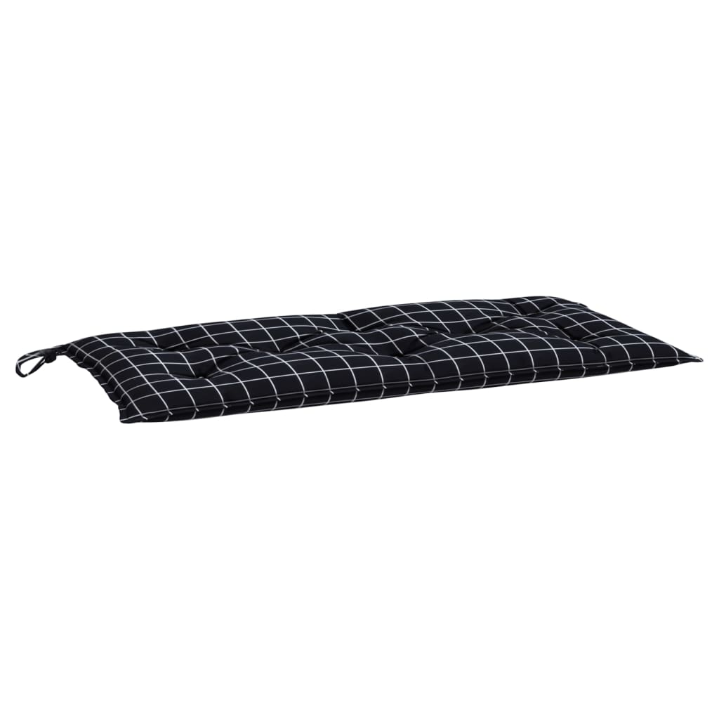 VidaXL Gartenbankauflage Rautenmuster 110x50x7 cm Stoff schwarz