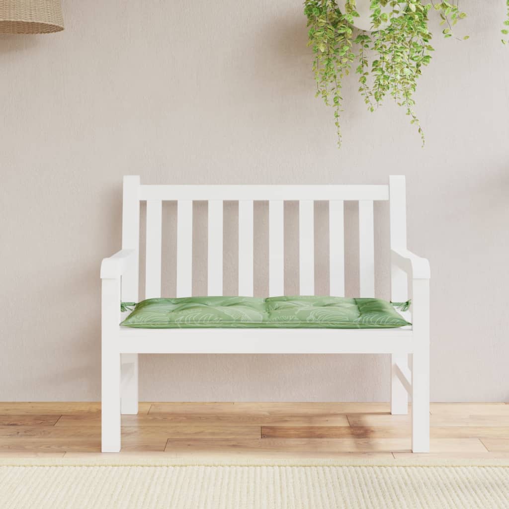 VidaXL Gartenbankkissen Blattmuster 110x50x7 cm Stoff