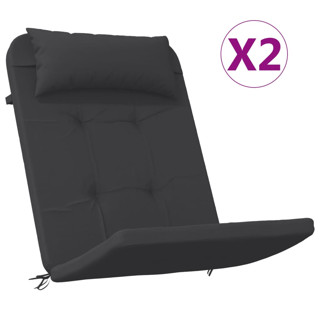 VidaXL Stuhlkissen 2 Stk. Adirondack Oxford-Stoff schwarz