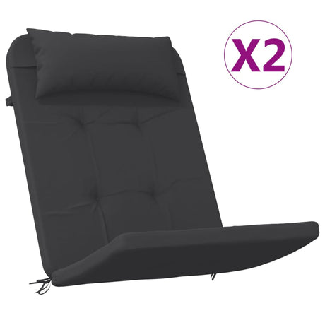 VidaXL Stuhlkissen 2 Stk. Adirondack Oxford-Stoff schwarz