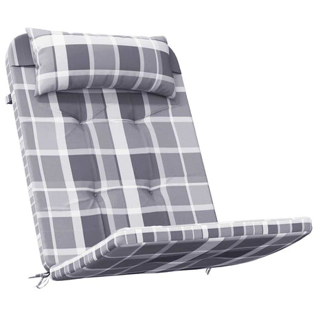 Vidaxl stoelkussens 2 st adirondack ruitpatroon oxford stof grijs