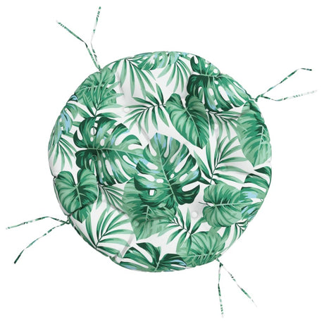 VidaXL Seat cushion round leaf pattern Ø 60x11 cm oxford fabric