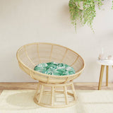 VidaXL Seat cushion round leaf pattern Ø 60x11 cm oxford fabric