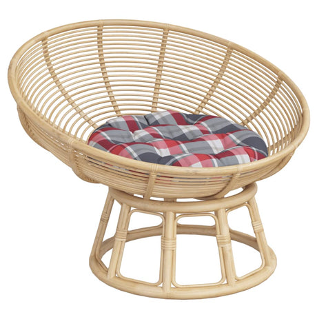 Vidaxl zitkussen rond ruitpatroon ø 60x11 cm oxford stof rood
