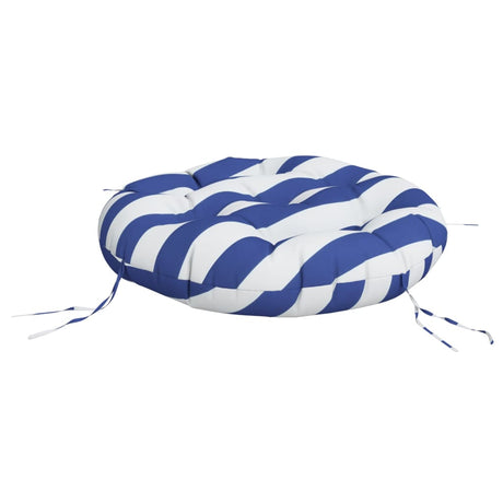 VidaXL Sitzkissen rund gestreift Ø 60x11 cm Oxford-Stoff blau weiß