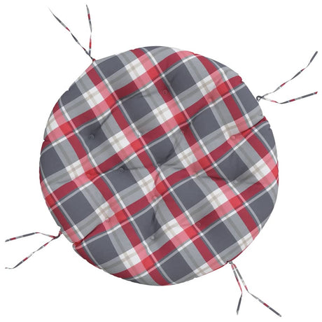 Vidaxl zitkussen rond ruitpatroon ø 100x11 cm oxford stof rood