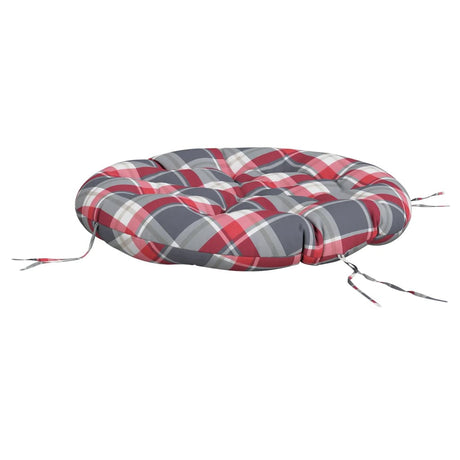 Vidaxl zitkussen rond ruitpatroon ø 100x11 cm oxford stof rood