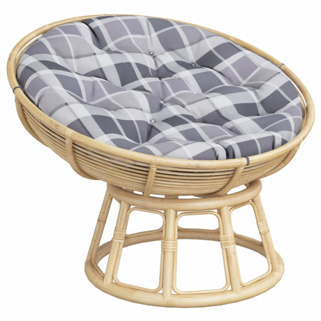 Vidaxl zitkussen rond ruitpatroon ø 100x11 cm oxford stof grijs