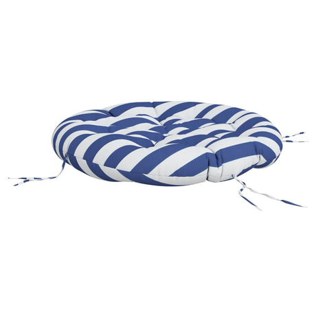 Vidaxx Sitzkissen rund gestreift ø 100x11 cm Oxfordstoff blau weiß