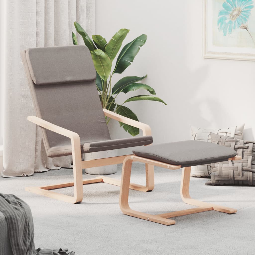 Vidaxl relaxstoel met voetenbank stof taupe