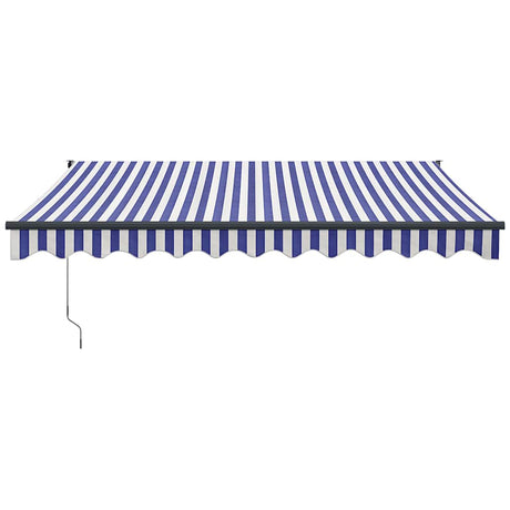 Vidaxl luifel uittrekbaar 3x2,5 m stof en aluminium blauw en wit