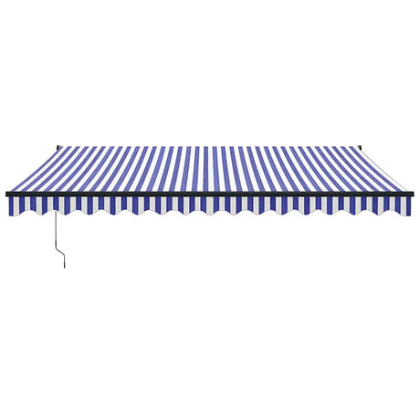 Vidaxl luifel uittrekbaar 4x3 m stof en aluminium blauw en wit