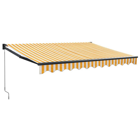 Vidaxl luifel uittrekbaar 3,5x2,5 m stof en aluminium geel en wit